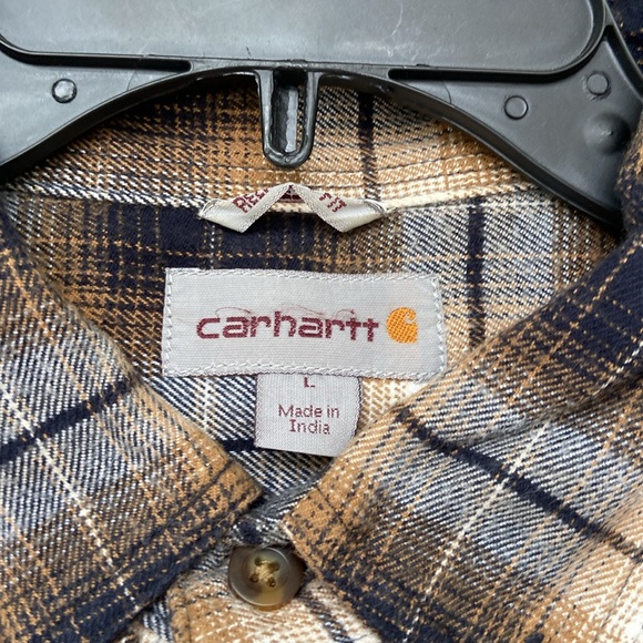 Carhartt Long Sleeve Flannel Shirt Men’s Size Large Button Down Comfy Cozy - Picture 4 of 9